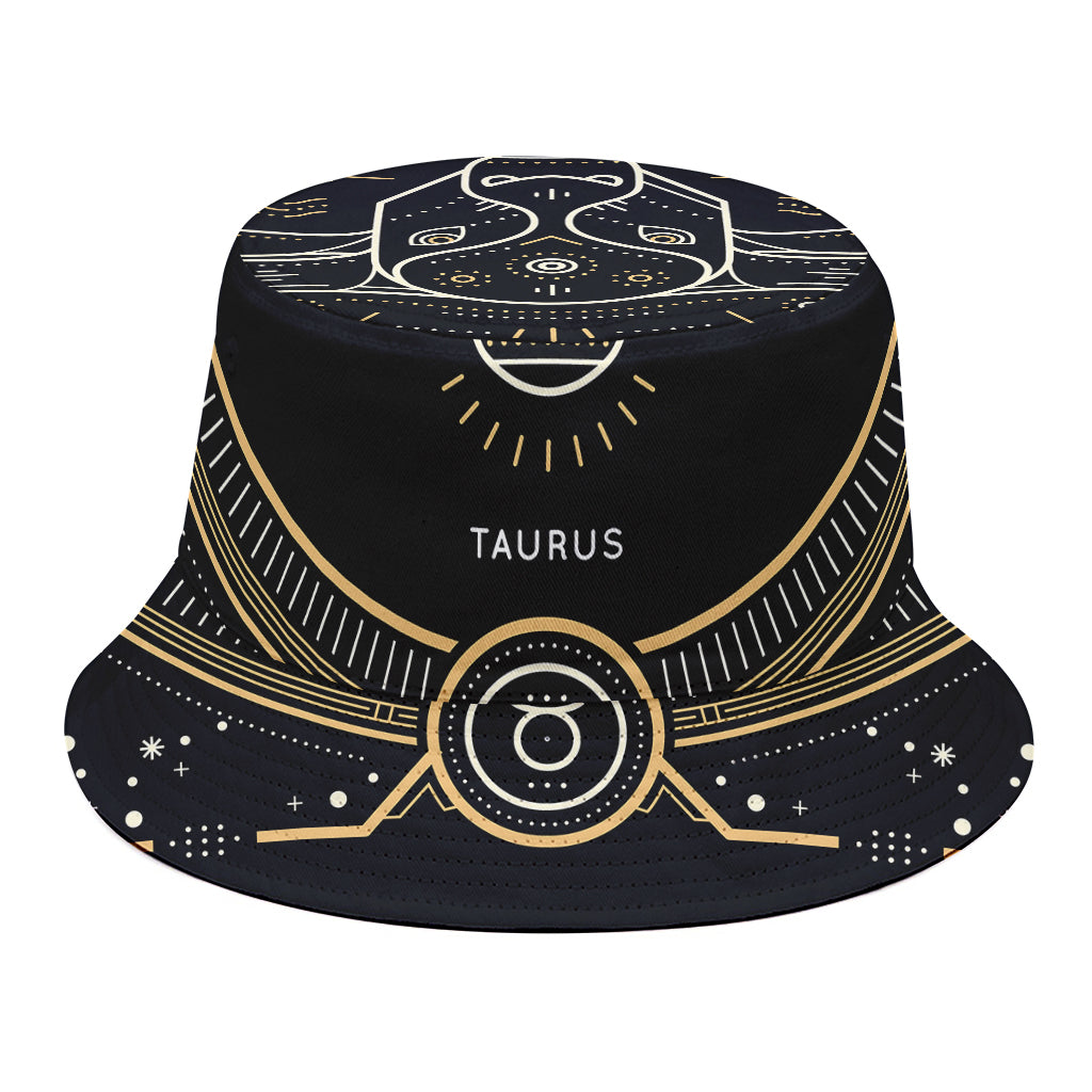 Vintage Taurus Zodiac Sign Print Bucket Hat