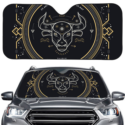 Vintage Taurus Zodiac Sign Print Car Windshield Sun Shade