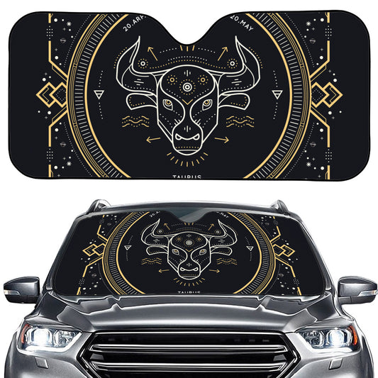Vintage Taurus Zodiac Sign Print Car Windshield Sun Shade
