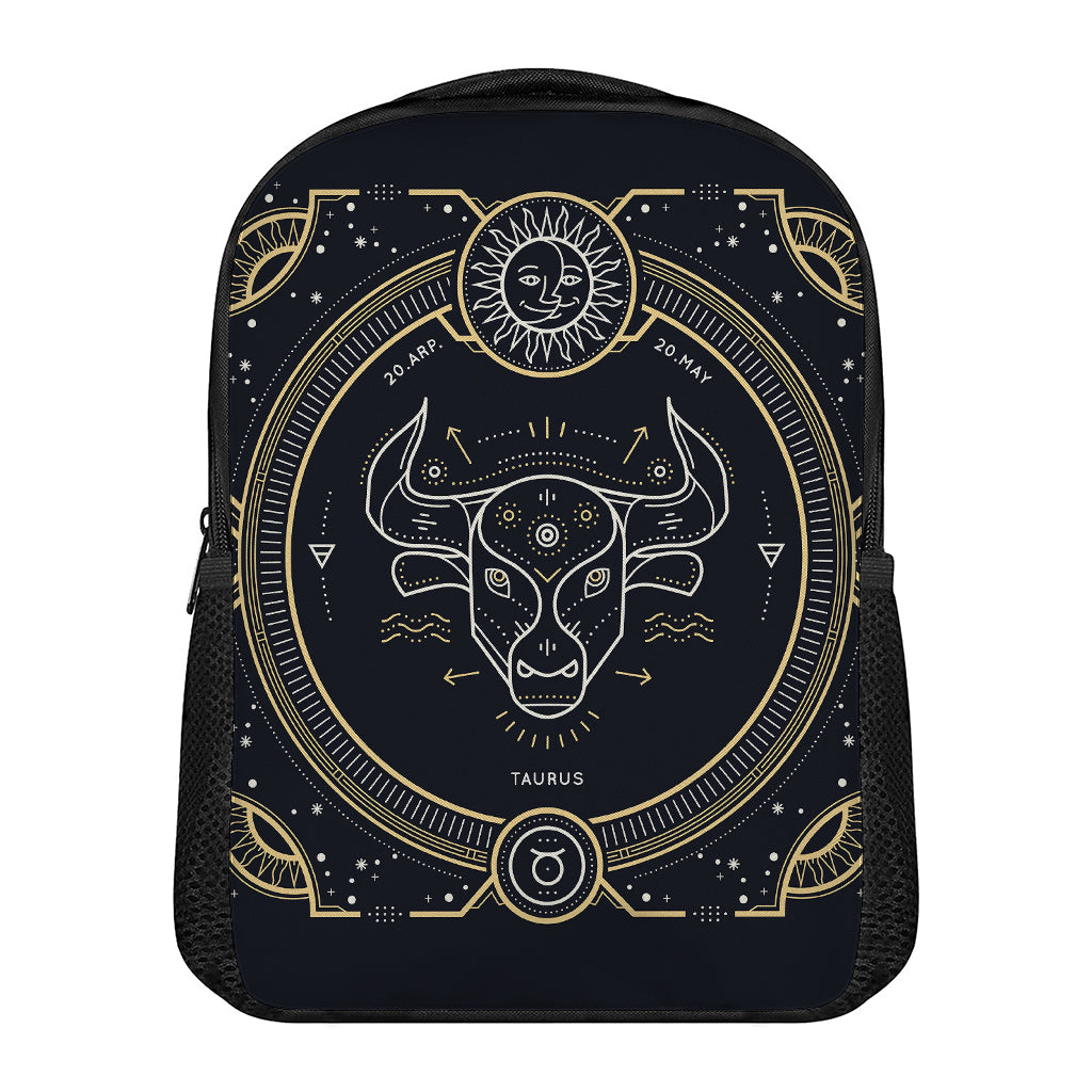 Vintage Taurus Zodiac Sign Print Casual Backpack