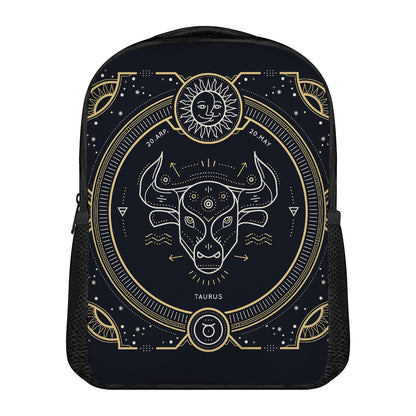 Vintage Taurus Zodiac Sign Print Casual Backpack