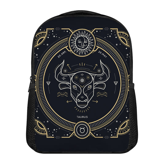 Vintage Taurus Zodiac Sign Print Casual Backpack