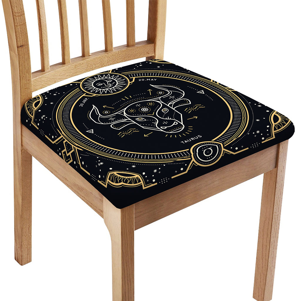 Vintage Taurus Zodiac Sign Print Chair Cushion Cover