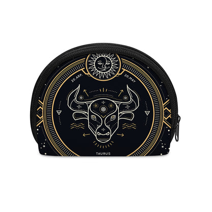 Vintage Taurus Zodiac Sign Print Coin Purse
