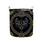 Vintage Taurus Zodiac Sign Print Collapsible Laundry Basket