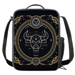 Vintage Taurus Zodiac Sign Print Crossbody Lunch Bag