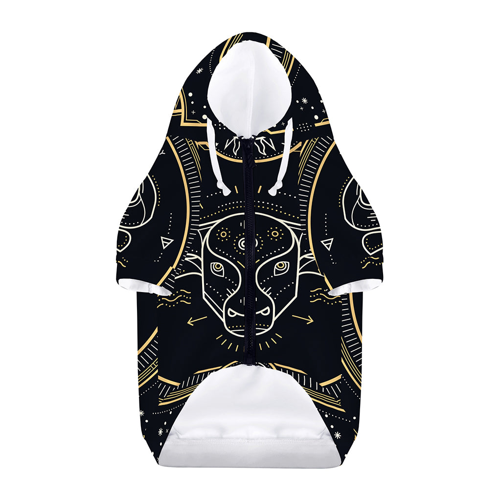 Vintage Taurus Zodiac Sign Print Dog Zip Up Hoodie