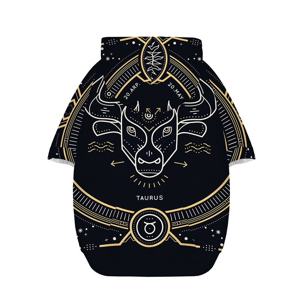 Vintage Taurus Zodiac Sign Print Dog Zip Up Hoodie