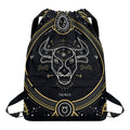 Vintage Taurus Zodiac Sign Print Drawstring Backpack