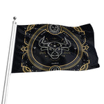 Vintage Taurus Zodiac Sign Print Flag