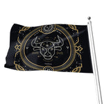Vintage Taurus Zodiac Sign Print Flag