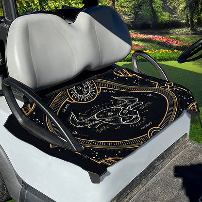 Vintage Taurus Zodiac Sign Print Golf Cart Seat Cover