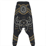 Vintage Taurus Zodiac Sign Print Hammer Pants