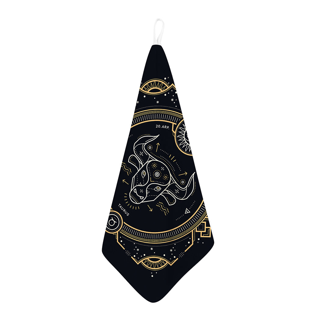 Vintage Taurus Zodiac Sign Print Hand Towel