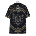 Vintage Taurus Zodiac Sign Print Hawaiian Shirt
