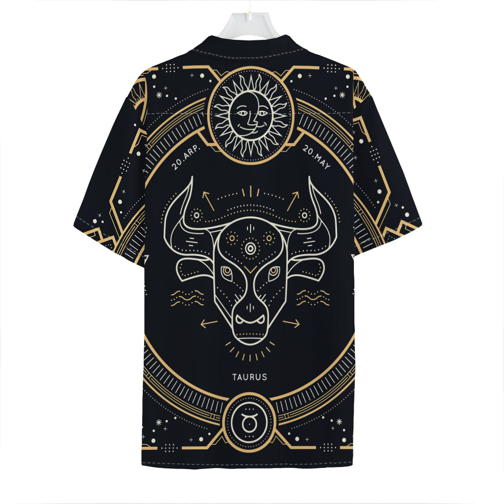 Vintage Taurus Zodiac Sign Print Hawaiian Shirt