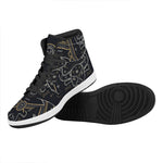 Vintage Taurus Zodiac Sign Print High Top Leather Sneakers