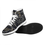 Vintage Taurus Zodiac Sign Print High Top Leather Sneakers