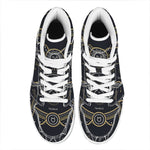 Vintage Taurus Zodiac Sign Print High Top Leather Sneakers