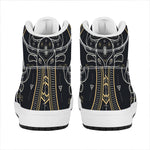 Vintage Taurus Zodiac Sign Print High Top Leather Sneakers