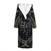 Vintage Taurus Zodiac Sign Print Hooded Bathrobe