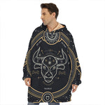 Vintage Taurus Zodiac Sign Print Hoodie Blanket