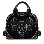 Vintage Taurus Zodiac Sign Print Insulated Lunch Bag