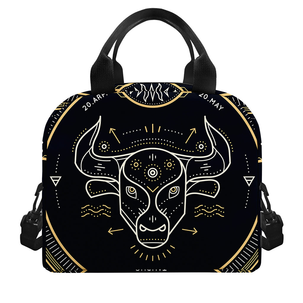 Vintage Taurus Zodiac Sign Print Insulated Lunch Bag
