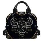 Vintage Taurus Zodiac Sign Print Insulated Lunch Bag