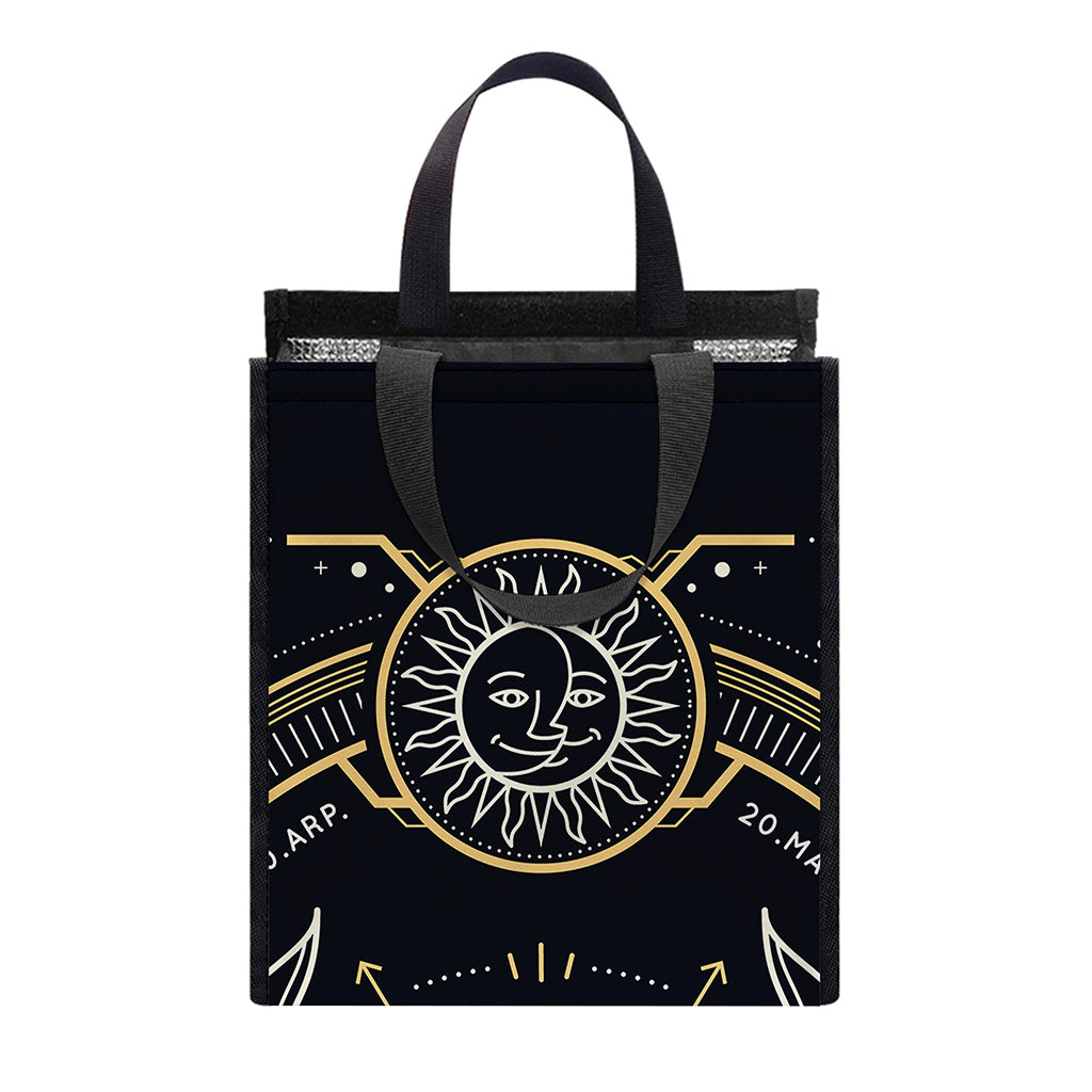 Vintage Taurus Zodiac Sign Print Insulated Lunch Tote