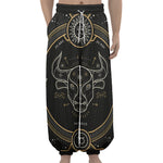 Vintage Taurus Zodiac Sign Print Lantern Pants