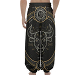 Vintage Taurus Zodiac Sign Print Lantern Pants