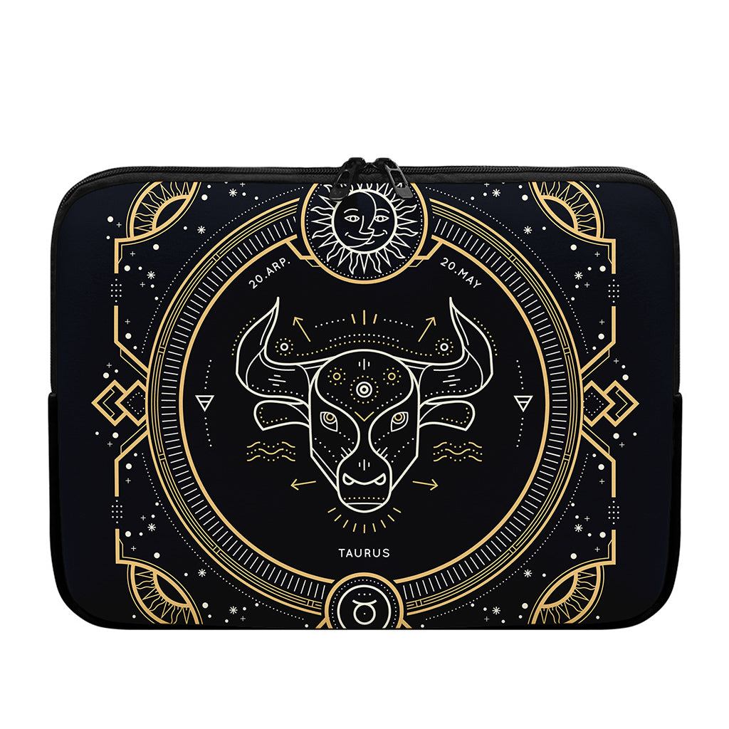 Vintage Taurus Zodiac Sign Print Laptop Sleeve