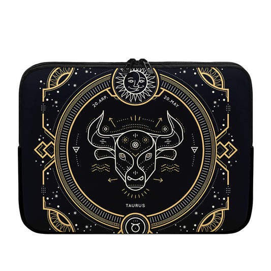 Vintage Taurus Zodiac Sign Print Laptop Sleeve