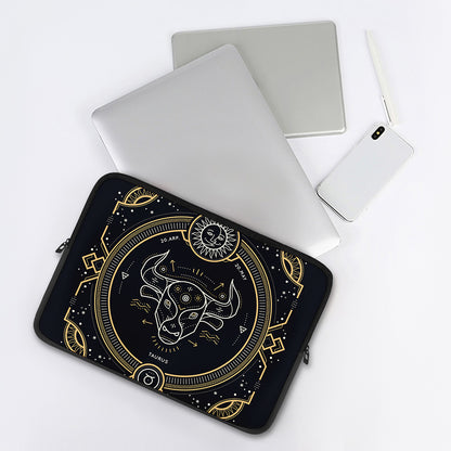 Vintage Taurus Zodiac Sign Print Laptop Sleeve