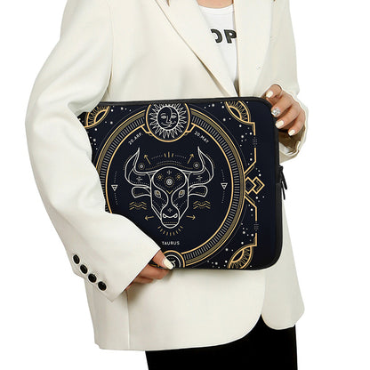 Vintage Taurus Zodiac Sign Print Laptop Sleeve