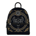 Vintage Taurus Zodiac Sign Print Leather Backpack