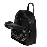 Vintage Taurus Zodiac Sign Print Leather Backpack