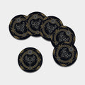 Vintage Taurus Zodiac Sign Print Leather Coaster Set