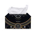Vintage Taurus Zodiac Sign Print Leather Tissue Box Cover