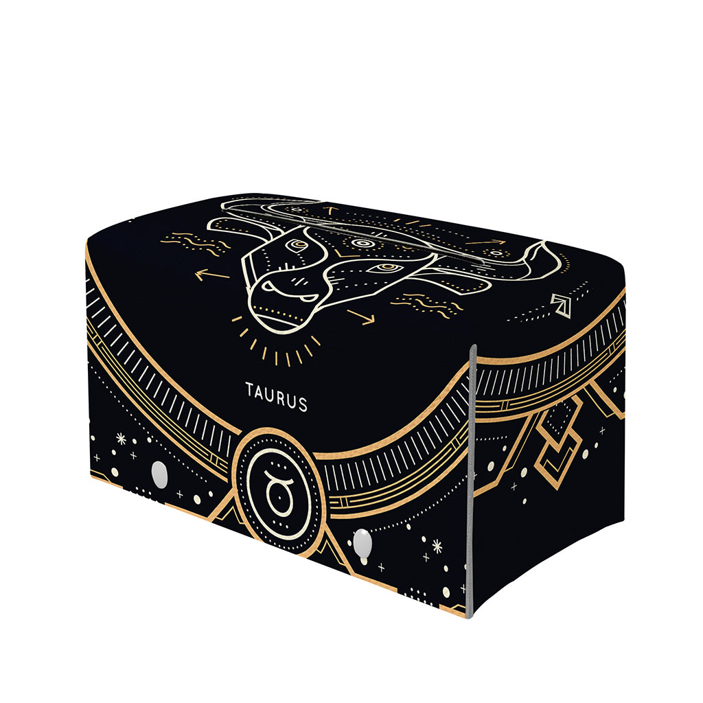 Vintage Taurus Zodiac Sign Print Leather Tissue Box Cover