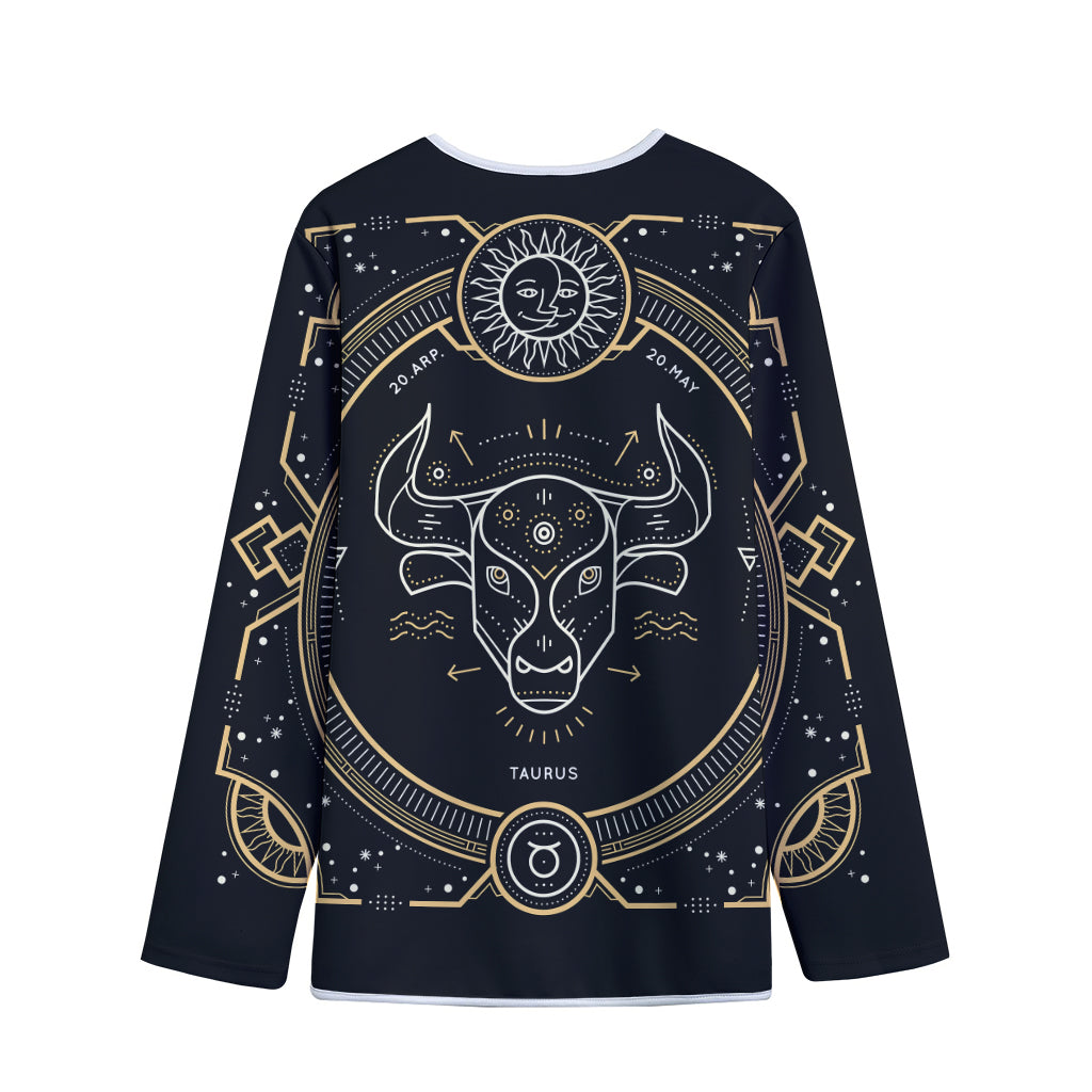 Vintage Taurus Zodiac Sign Print Long Sleeve Short Coat