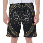 Vintage Taurus Zodiac Sign Print Men's Beach Shorts