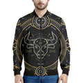 Vintage Taurus Zodiac Sign Print Men's Bomber Jacket