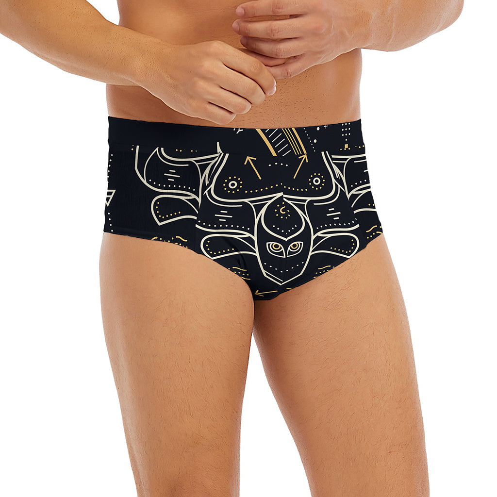 Vintage Taurus Zodiac Sign Print Men's Briefs