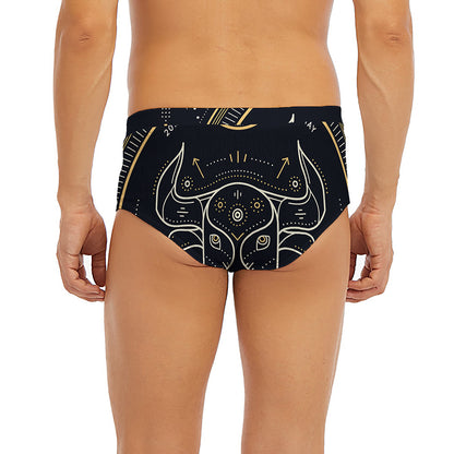 Vintage Taurus Zodiac Sign Print Men's Briefs