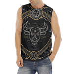 Vintage Taurus Zodiac Sign Print Men's Fitness Tank Top