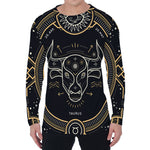 Vintage Taurus Zodiac Sign Print Men's Long Sleeve T-Shirt