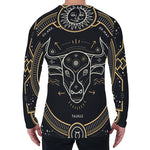 Vintage Taurus Zodiac Sign Print Men's Long Sleeve T-Shirt
