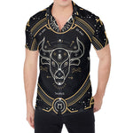 Vintage Taurus Zodiac Sign Print Men's Shirt
